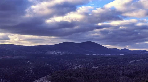 4k Time Lapse - clouds over mount meron - israel Stock-Footage 45717406