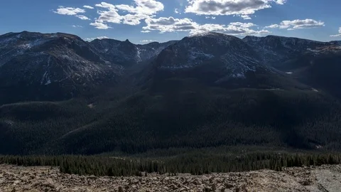 4k Time Lapse of Clouds Over Rocky Mountain National Park Stock Footage 78648317