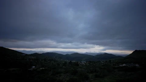 4K Time-lapse of clouds over San Fernando Mountains Stock Footage 219350421