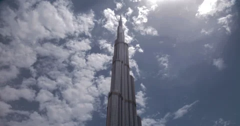 4K time lapse of clouds passing over the Burj Khalifa in Dubai Stock Footage 33831566
