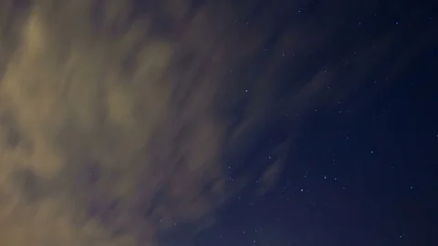 4K Time Lapse of Clouds Stars Moon 動画素材 71177094