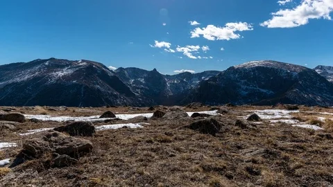 4k Time Lapse of Cloudscape Over Rocky Mountain National Park Colorado Stock Footage 78646974
