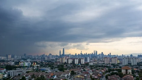 4K Time lapse of cloudy and monsoon season over downtown Kuala Lumpur, Malaysia. Stock Footage 122001661