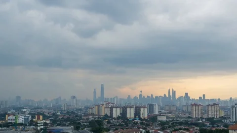4K Time lapse of cloudy and monsoon season over downtown Kuala Lumpur, Malaysia. Stock Footage 122001669