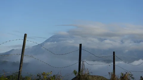 4K time lapse for cloudy day in Mount of Kinabalu Stock Footage 94320005