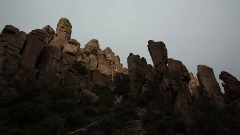 4K Time lapse of a cloudy sky above Chiricahua national monument pinnacles Stock Footage 241270050