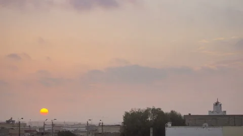 4K Time lapse Cloudy Sunset and mosque Silhouette Stock Footage 58722447