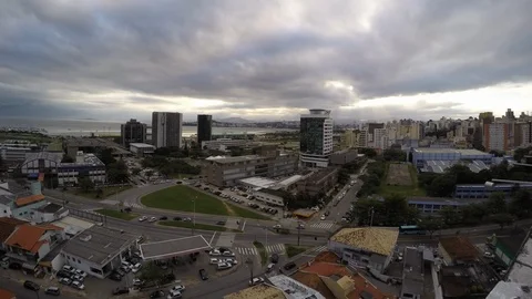 4K Time lapse - Cloudy sunset at the Tancredo Neves Square Stock Footage 89738982