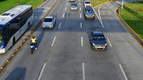 4k time lapse of congested freeway in Panama. Stock Footage 176383535
