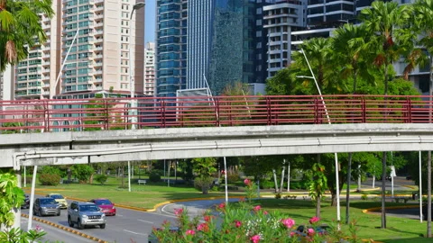 4k time lapse of congested freeway in Panama. Stock Footage 176384603