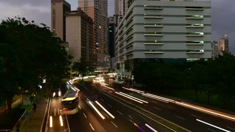 4k time lapse of congested freeway in Panama. Stock Footage 176388130