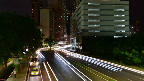 4k time lapse of congested freeway in Panama. Stock Footage 176389946