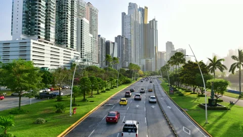 4k time lapse of congested freeway in Panama. Stock Footage 176395468