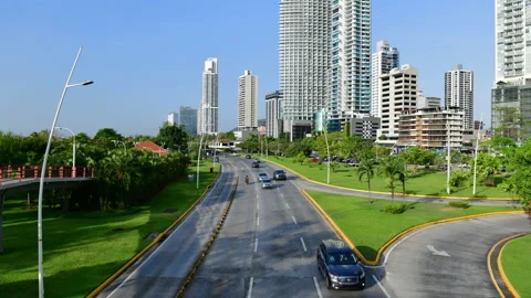 4k time lapse of congested freeway in Panama. Stock Footage 176396790