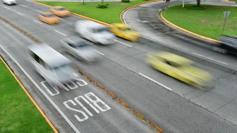 4k time lapse of congested freeway in Panama. Stock Footage 176397942