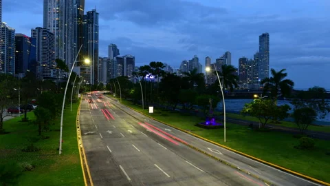 4k time lapse of congested freeway in Panama. Stock Footage 176429074