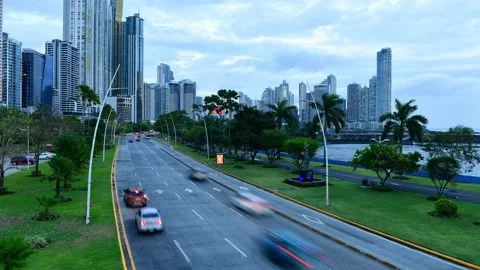 4k time lapse of congested freeway in Panama. Stock Footage 176430402