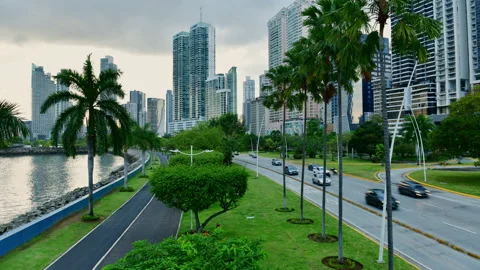4k time lapse of congested freeway in Panama. Stock Footage 176437745