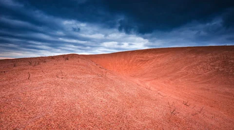 4k time lapse of dark clouds over desert. Stock Footage 69026405