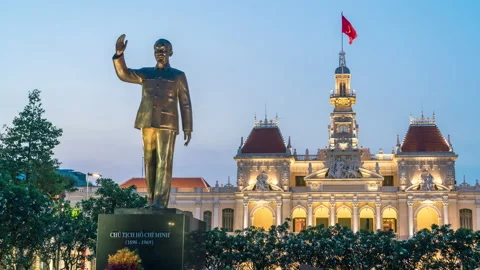 4K Time lapse Day to Night Downtown SaiGon, Ho Chi Minh City, VietNam Stock Footage