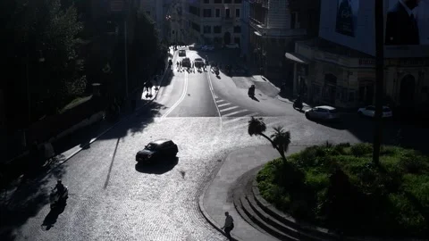 4K Time-lapse Day Traffic Flow Near Torre Delle Milizie Rome Video stock 277940126