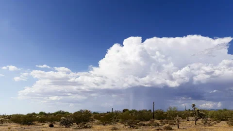 4K time lapse of daytime monsoon storm near Florence, Arizona Stock Footage