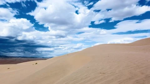 4K Time lapse desert sand dune clouds Stock Footage 41325745
