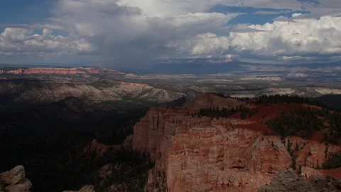 4K Time lapse of distant summer rain storms in Bryce Canyon National Park Stock Footage 158576837