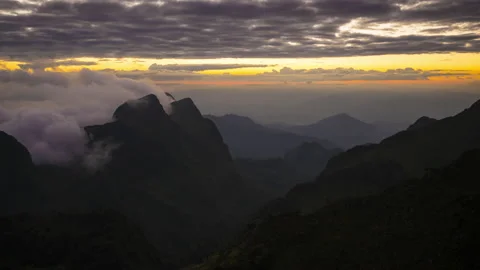 4K time-lapse of Doi Luang Chiang Dao mountain in Chiang Mai Stock Footage 143707510
