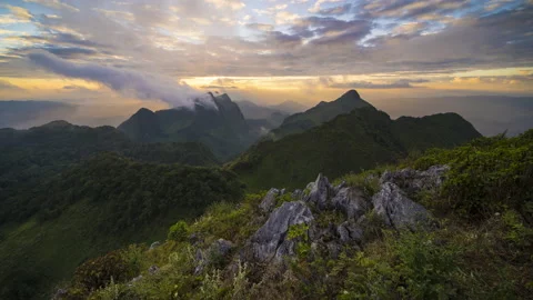 4K time-lapse of Doi Luang Chiang Dao mountain in Chiang Mai Stock Footage 143707647