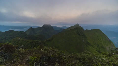 4K time-lapse of Doi Luang Chiang Dao mountain in Chiang Mai Video stock 143708103