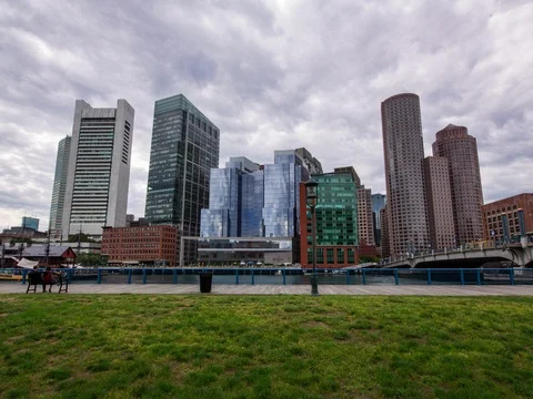 4K Time Lapse of Downtown Boston Vídeo Stock 76313312