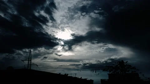 4k time lapse of dramatic clouds moving during sunset in North India Stock Footage 138258125