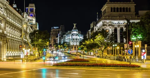 4K Time lapse of the Edificio Metropolis, in Madrid, Spain Vidéo 39302372