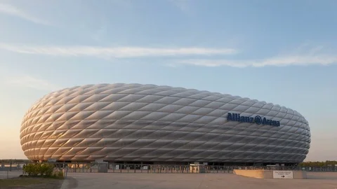 4K Time lapse Evening Munich Soccer Arena (editorial) Stock Footage 72691523