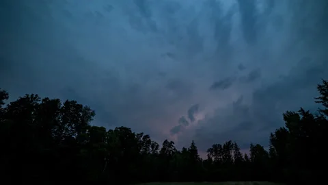 4k time lapse with evening thunderstorm with lightning. Stock Footage 199817145