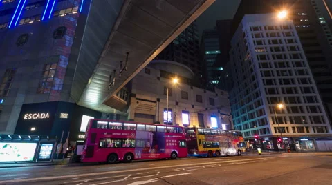 4k time lapse of extremely busy traffic street in hong kong Stock Footage 46544949