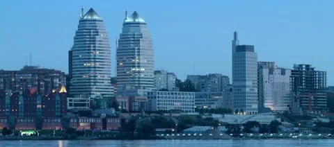 4K time lapse. Fires of an evening city. Stock Footage 10787651