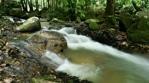 4k time lapse of a flowing river water 3840 X 2160 High Quality Stock Footage 87770380