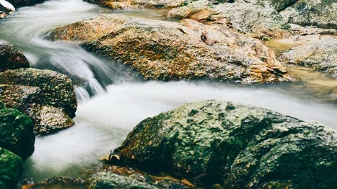4k time lapse of a flowing river water 4096 X 2304 High Quality Stock Footage 87853743