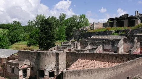 4k Time lapse footage of Spectators visit historic Pompeii. Stock Footage 74180930