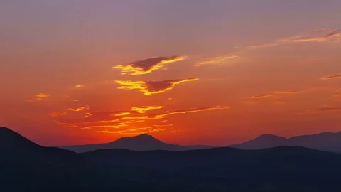 4K time lapse footage: sunset over the Crimean mountains Stock-Footage 74194384