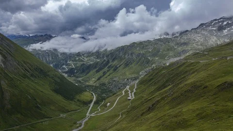 4K Time-lapse from Furka Pass Switzerland. Vídeo Stock 101138509