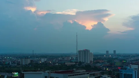 4K Time Lapse: Hanoi skyline cityscape by sunset period Stock Footage 87496712