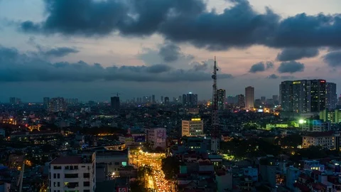 4K Time Lapse: Hanoi skyline cityscape b... | Stock Video | Pond5