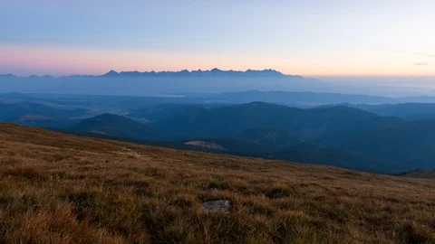 4K Time Lapse, High Tatras From Kralova Hola, Low Tatras, Slovakia Stock Footage 123454337