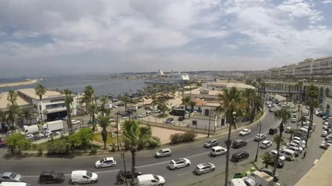 4k  Time lapse in Highway of Algiers city centre Stock Footage