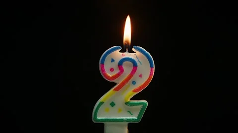 4K Time Lapse of holiday candle - Happy Birthday on black background. Colorful Stock Footage 247128683