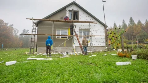 4k time-lapse of house insulation 스톡 동영상 81380353