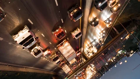 4K Time Lapse Hyperlapse Austin Texas Highway Flip Rotate Sunset Stock Footage 105298934